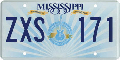 MS license plate ZXS171