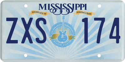 MS license plate ZXS174