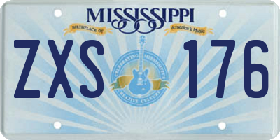 MS license plate ZXS176