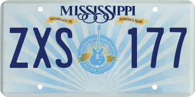 MS license plate ZXS177