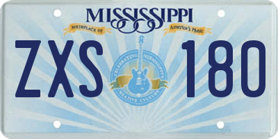 MS license plate ZXS180