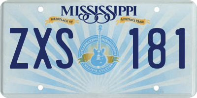 MS license plate ZXS181