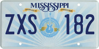 MS license plate ZXS182