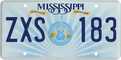 MS license plate ZXS183