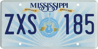 MS license plate ZXS185