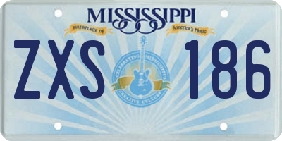 MS license plate ZXS186