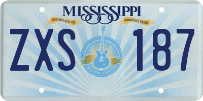 MS license plate ZXS187