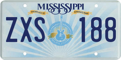 MS license plate ZXS188