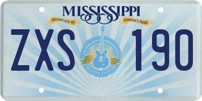 MS license plate ZXS190