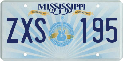 MS license plate ZXS195