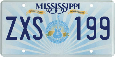 MS license plate ZXS199