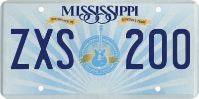 MS license plate ZXS200
