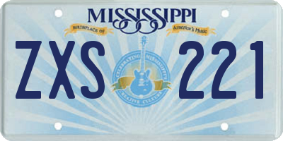 MS license plate ZXS221