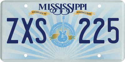 MS license plate ZXS225