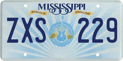 MS license plate ZXS229