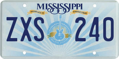 MS license plate ZXS240