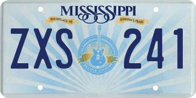 MS license plate ZXS241