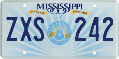 MS license plate ZXS242