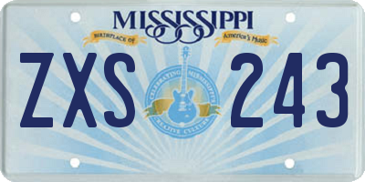 MS license plate ZXS243