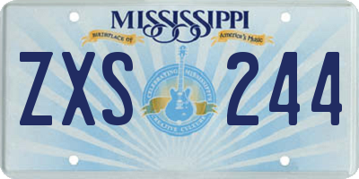 MS license plate ZXS244