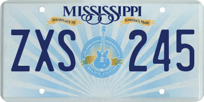 MS license plate ZXS245