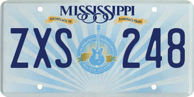 MS license plate ZXS248
