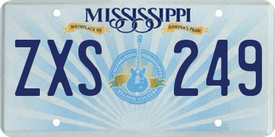 MS license plate ZXS249