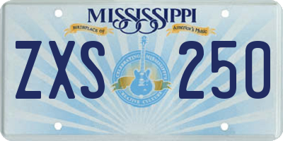 MS license plate ZXS250