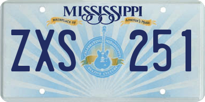 MS license plate ZXS251
