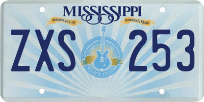 MS license plate ZXS253