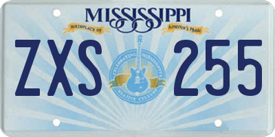 MS license plate ZXS255