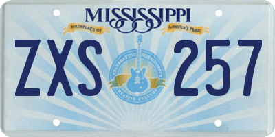 MS license plate ZXS257