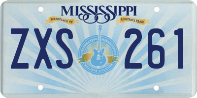 MS license plate ZXS261