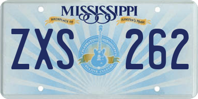 MS license plate ZXS262