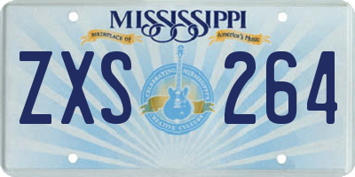MS license plate ZXS264