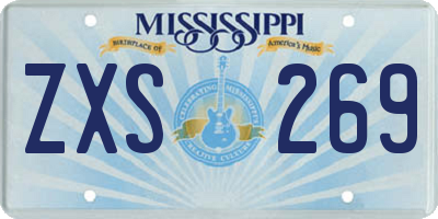 MS license plate ZXS269