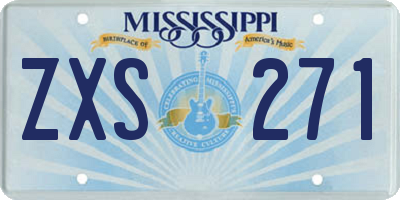 MS license plate ZXS271