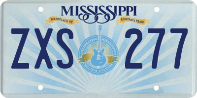 MS license plate ZXS277
