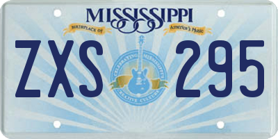 MS license plate ZXS295