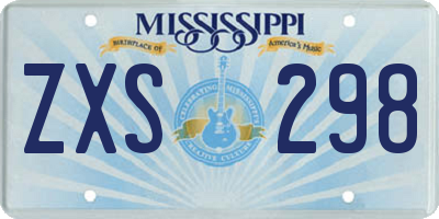 MS license plate ZXS298