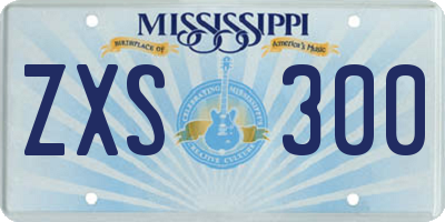 MS license plate ZXS300