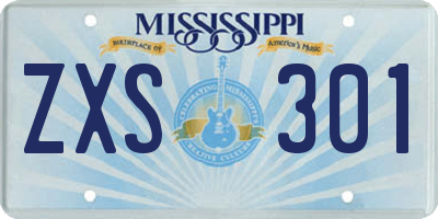 MS license plate ZXS301