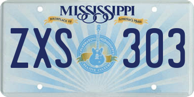 MS license plate ZXS303