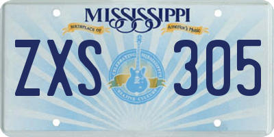 MS license plate ZXS305