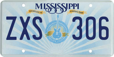 MS license plate ZXS306