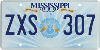 MS license plate ZXS307