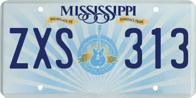 MS license plate ZXS313