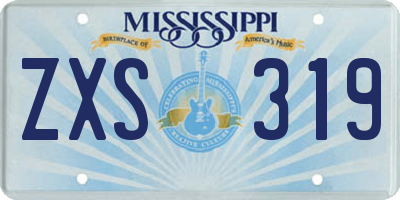 MS license plate ZXS319