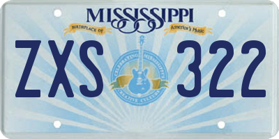 MS license plate ZXS322