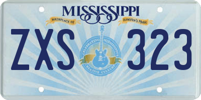 MS license plate ZXS323